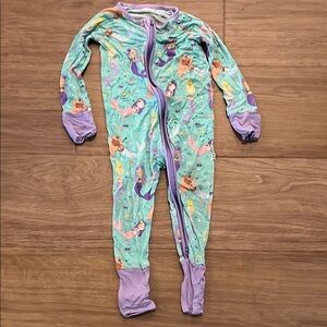 Little Sleepies Green and Purple Footies with Mermaid Design